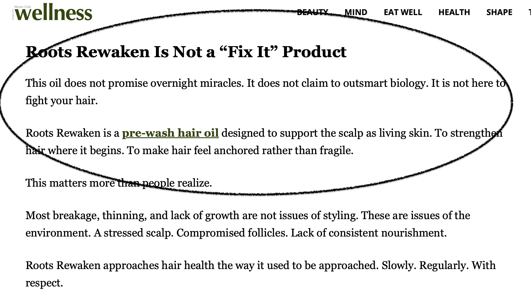 Roots Rewaken Hair Oil